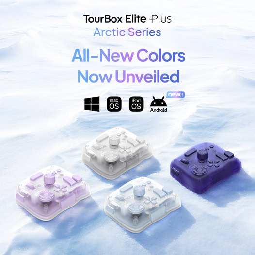 [NEW] TourBox Elite Plus Arctic Series - Bộ Bàn Phim Đa Năng Bluetooth Không Dây Thiết Kế Đồ Họa Chỉ