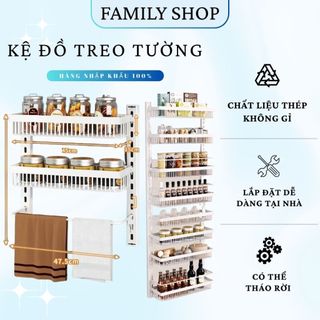 Giá để đồ treo tường, giá kệ treo tường không cần khoan, để đồ phòng tắm, nhà bếp, giá kệ đa năng