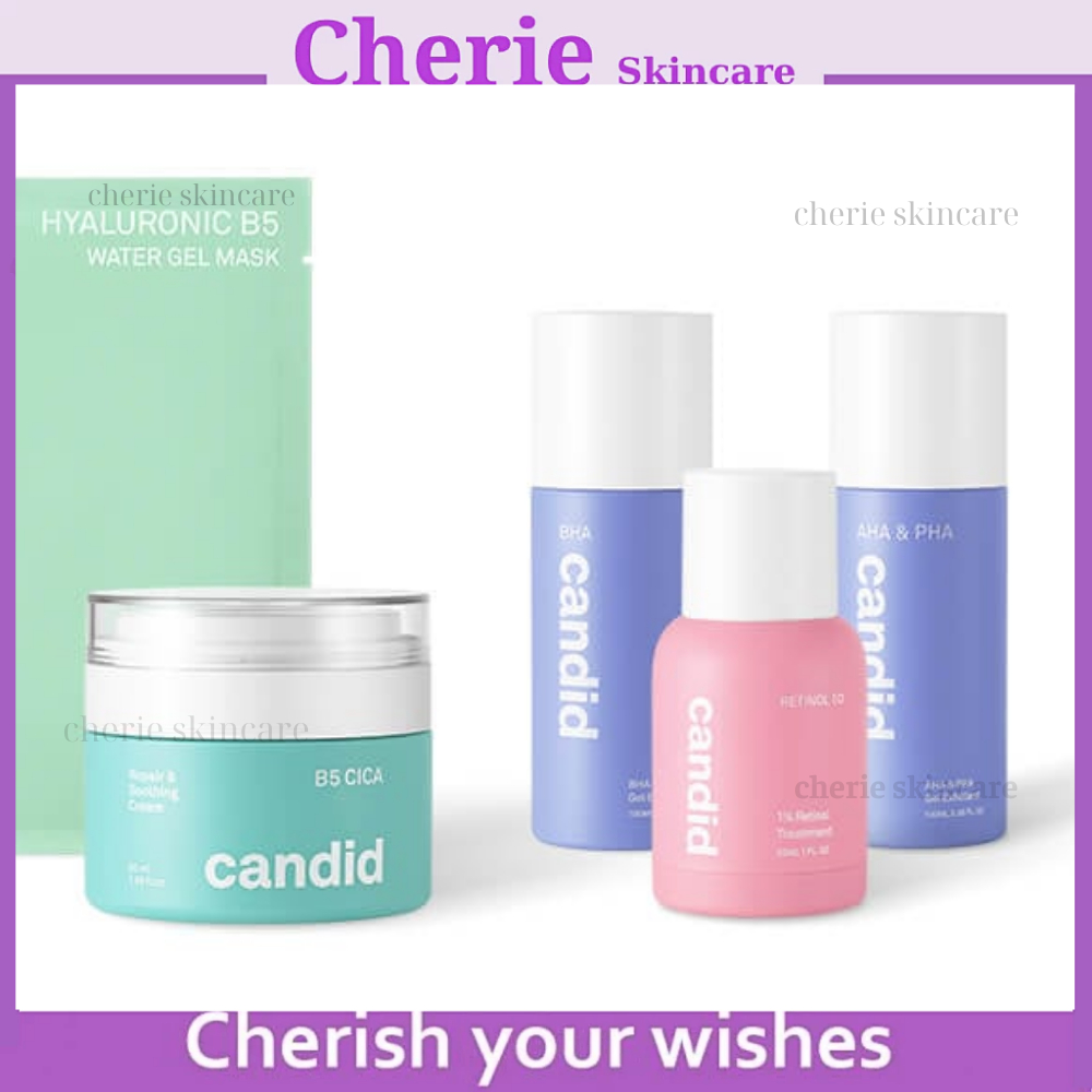 [Công Ty] Bộ Ba Candid Retinol 0.5% 30ml - Kem Dưỡng B5 Cica 50ml - Hoạt Chất BHA 100ml