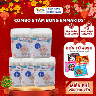 Tăm Bông Ngoáy Tai Cho Bé EmmaKids Z16 Hộp 200 Chiếc - Thân Giấy Kháng Bẩn, Mềm Mại