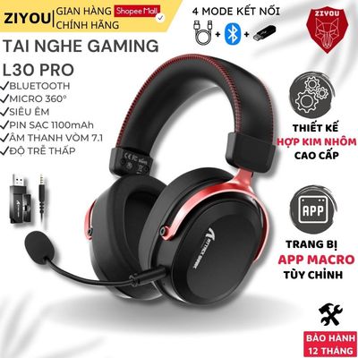 Tai Nghe Không Dây Gaming Attack Shark L30 Pro Receiver Kép, Âm Thanh Vòm 7.1, Độ Trễ 20ms, App Web