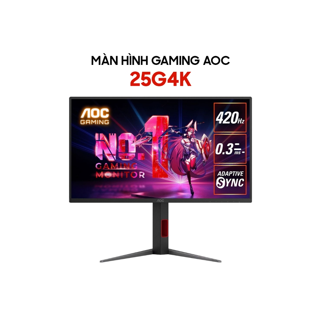 Màn Hình Gaming AOC 25G4K 24.5 inch FHD 420Hz 0.3ms Fast IPS DisplayHDR 400