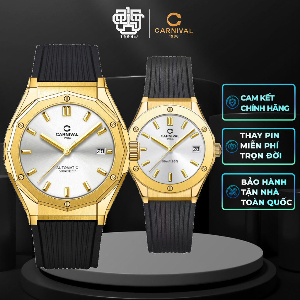 Đồng Hồ Cặp Carnival 8168G-VV-DCS-T & 8168L-VV-DCS-T Hàng Chính Hãng