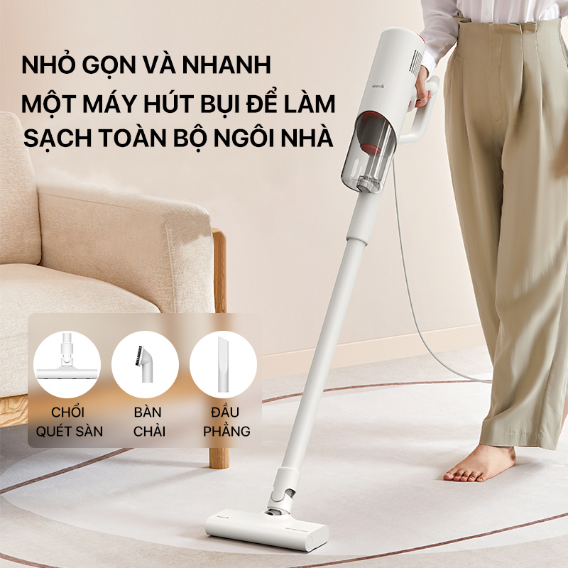 Máy Hút Bụi Cầm Tay Deerma DX300 – Lực Hút ≥15kPa, Công Suất 600W, Gọn Nhẹ Tiện Dụng