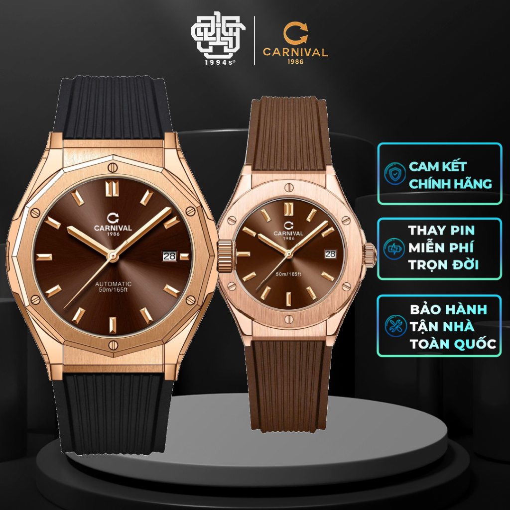 Đồng Hồ Cặp Carnival 8168G-VH-DCS-N & 8168L-VH-DCS-N Hàng Chính Hãng