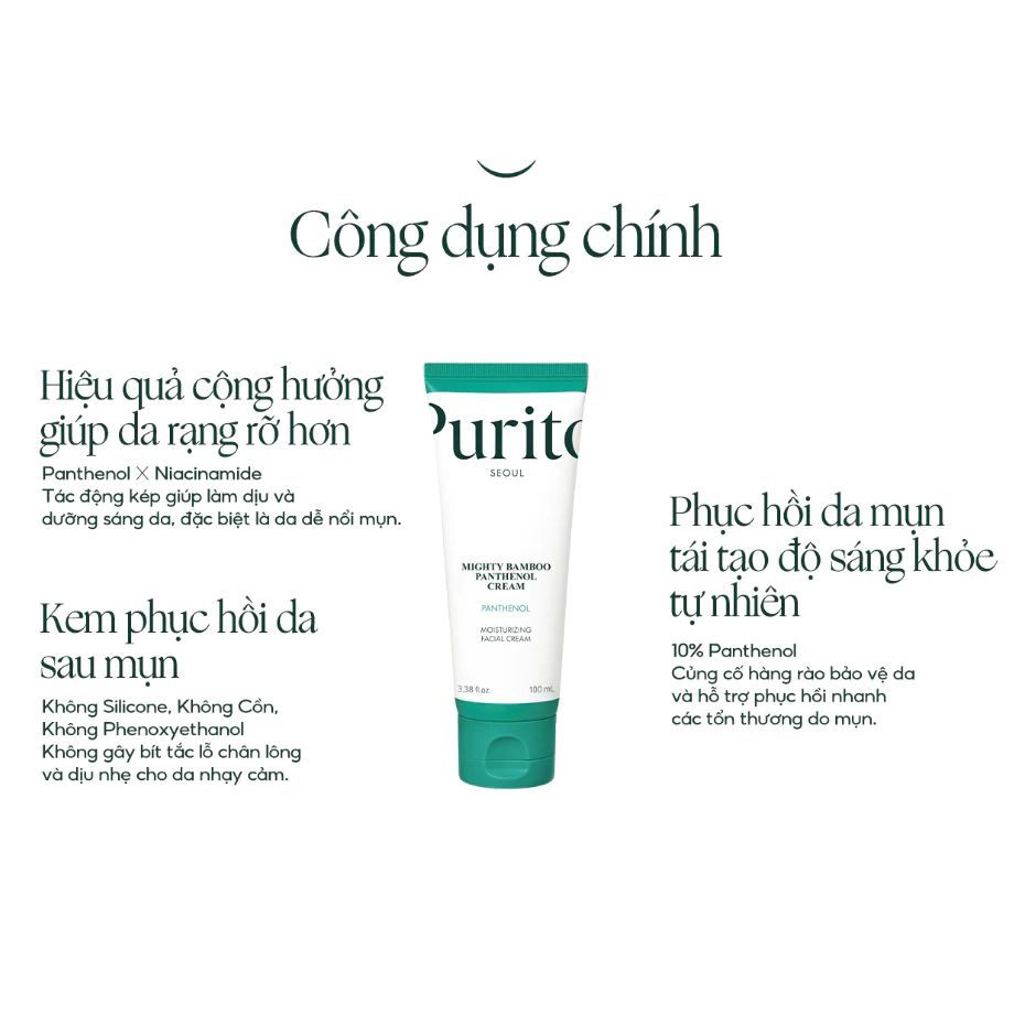 [KOL] Kem Dưỡng Giúp Phục Hồi Da PURITO Mighty Bamboo Panthenol Cream 100ml | BigBuy360 - bigbuy360.vn