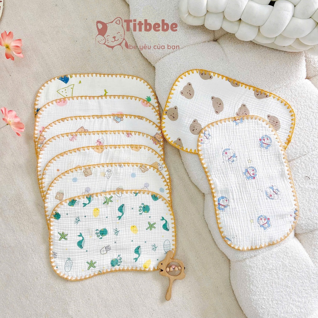 Gối Xô Sơ Sinh - Gối Xô 10 Lớp Muslin Phong Cách Hàn Quốc Cho Bé Sơ Sinh Siêu Mềm, Mịn, Thấm Hút Mồ Hôi Tốt