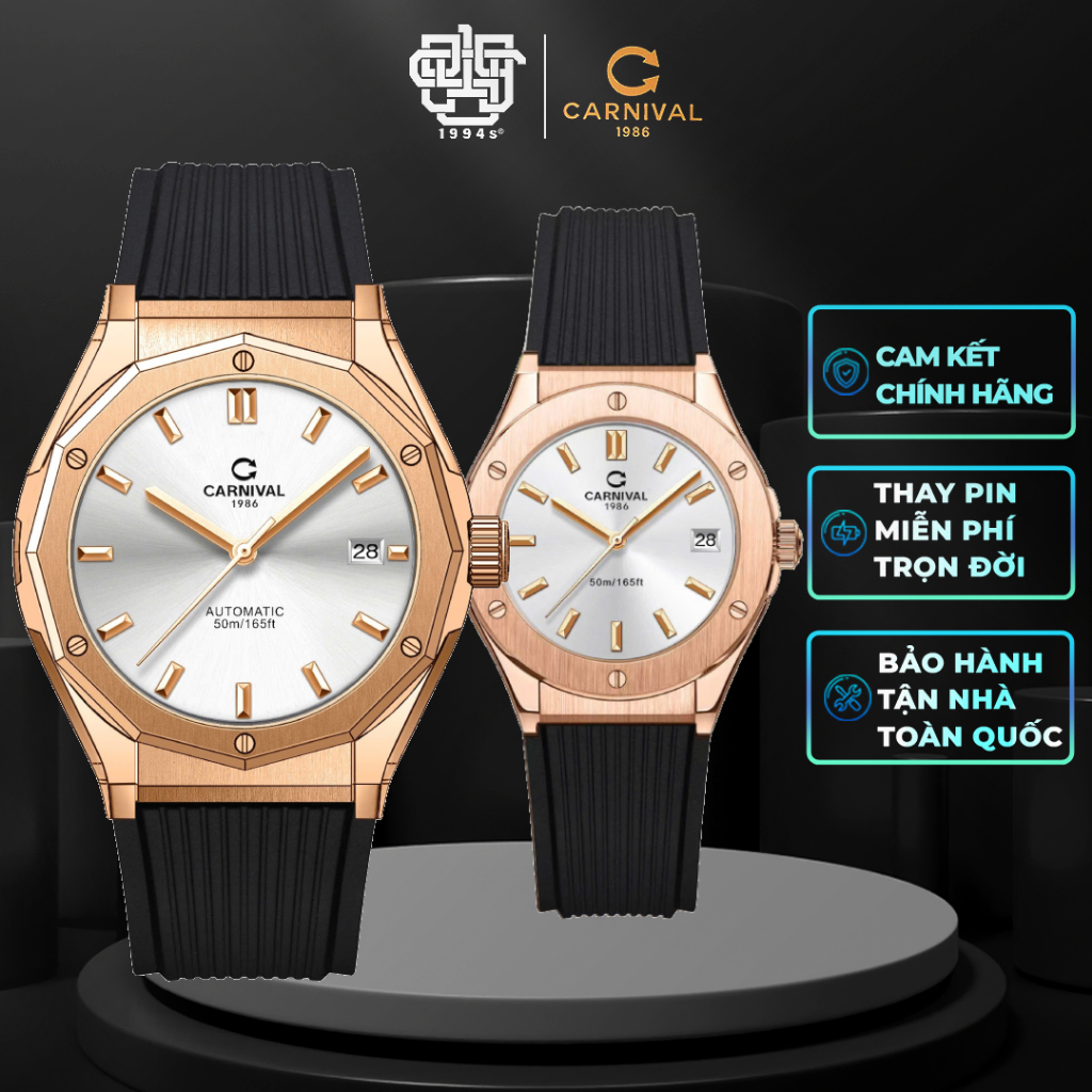 Đồng Hồ Cặp Carnival 8168G-VH-DCS-T & 8168L-VH-DCS-T Hàng Chính Hãng