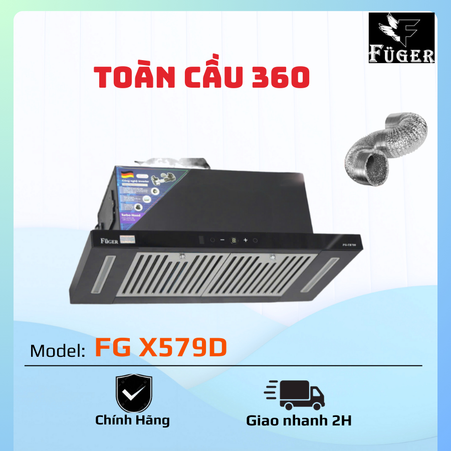 MÁY HÚT MÙI ÂM TỦ TURBO FUGER FG X579D/ Công nghệ hút mạnh gấp 3 lần thông thường