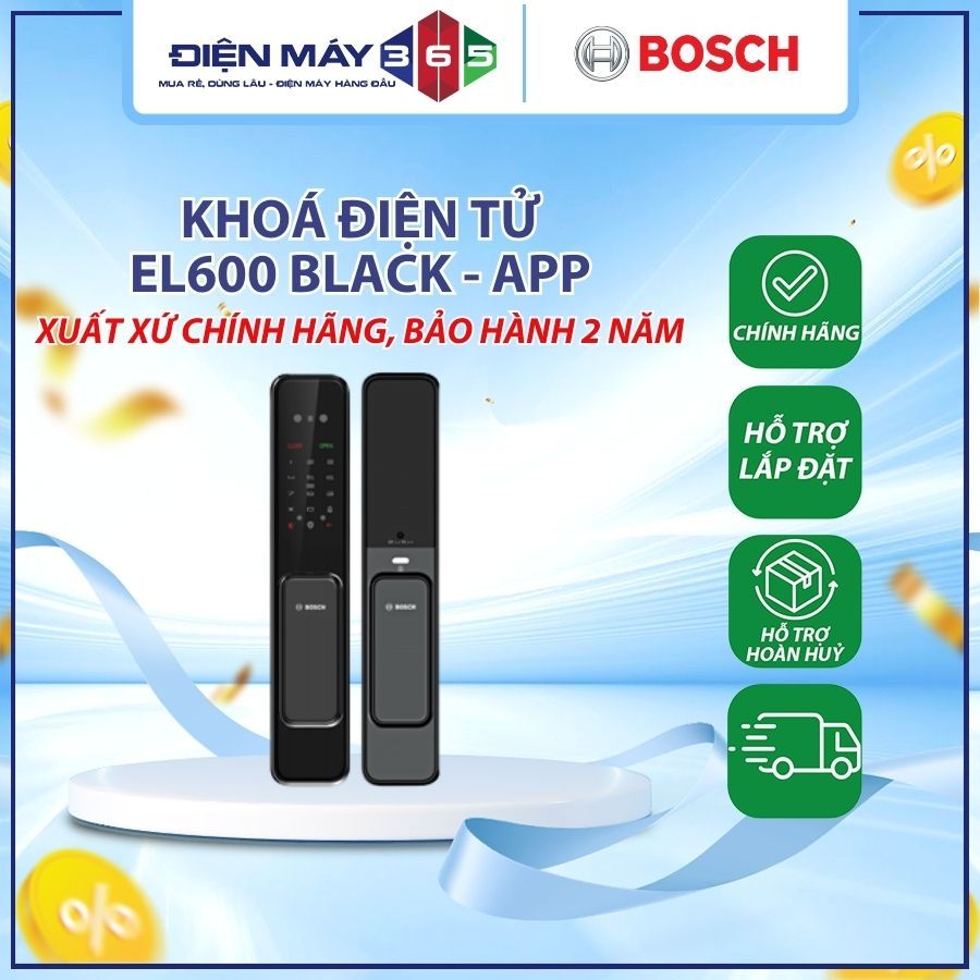 Khóa Bosch EL600 BLACK - APP - đảm bảo an toàn và tiện lợi - DNH