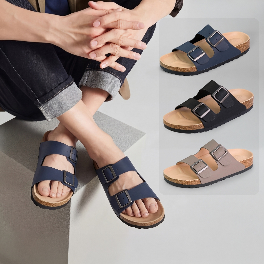 Dép đế trấu Bio composite CORVIN quai ngang quai chéo các loại đệm cao su êm chân