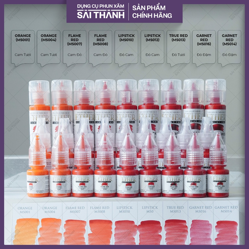 Mực Ether Dùng Cho Chân Mày, Môi Phun Xăm Thẩm Mỹ