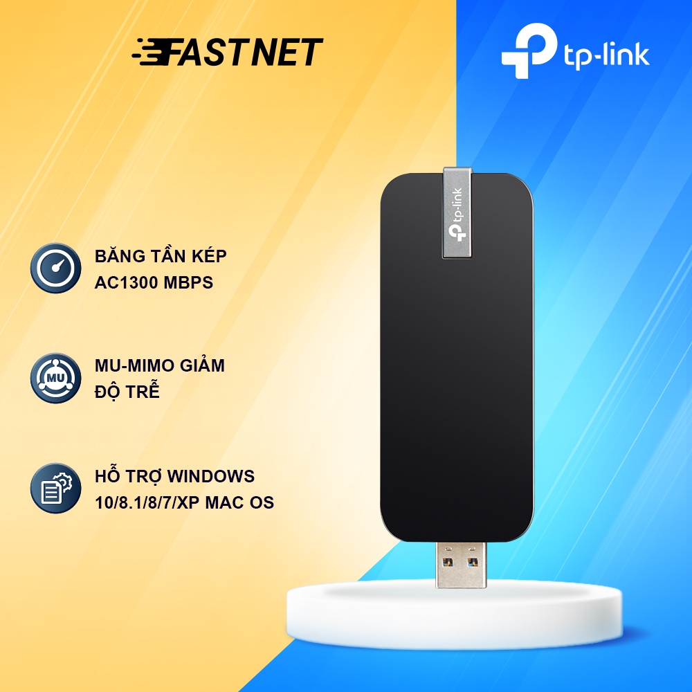 Bộ Chuyển Đổi USB Wifi TP-Link Archer T4U Chuẩn AC 1300Mbps - Hàng Chính Hãng