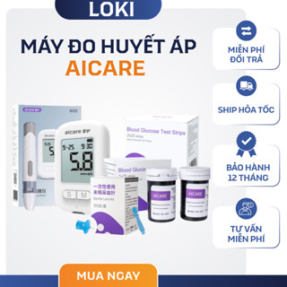 Máy Đo Đường Huyết AICARE - Đo Nhanh Chính Xác An Toàn, Thiết Kế Nhỏ Gọn - Tặng Kèm Hộp 25 Que Test.