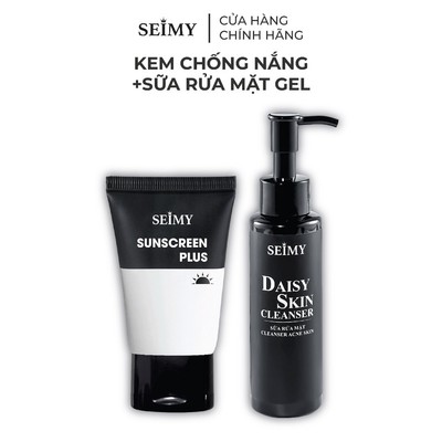 Combo Kem Chống Nắng và Sữa Rửa Mặt Gel Seimy