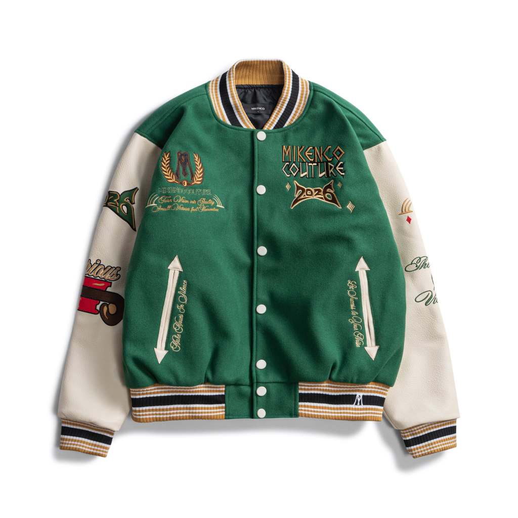 Áo khoác varsity unisex MIKENCO Pegasus Glory Varsity Green