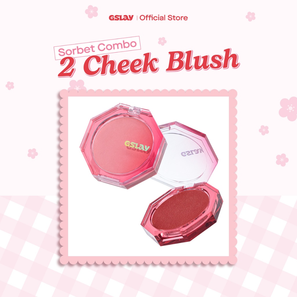[LIVE] Combo 02 Má Hồng Kem Hoá Phấn GSLAY Sorbet Cheek Blush thuần chay mịn lì và nhũ dễ tán bền mà