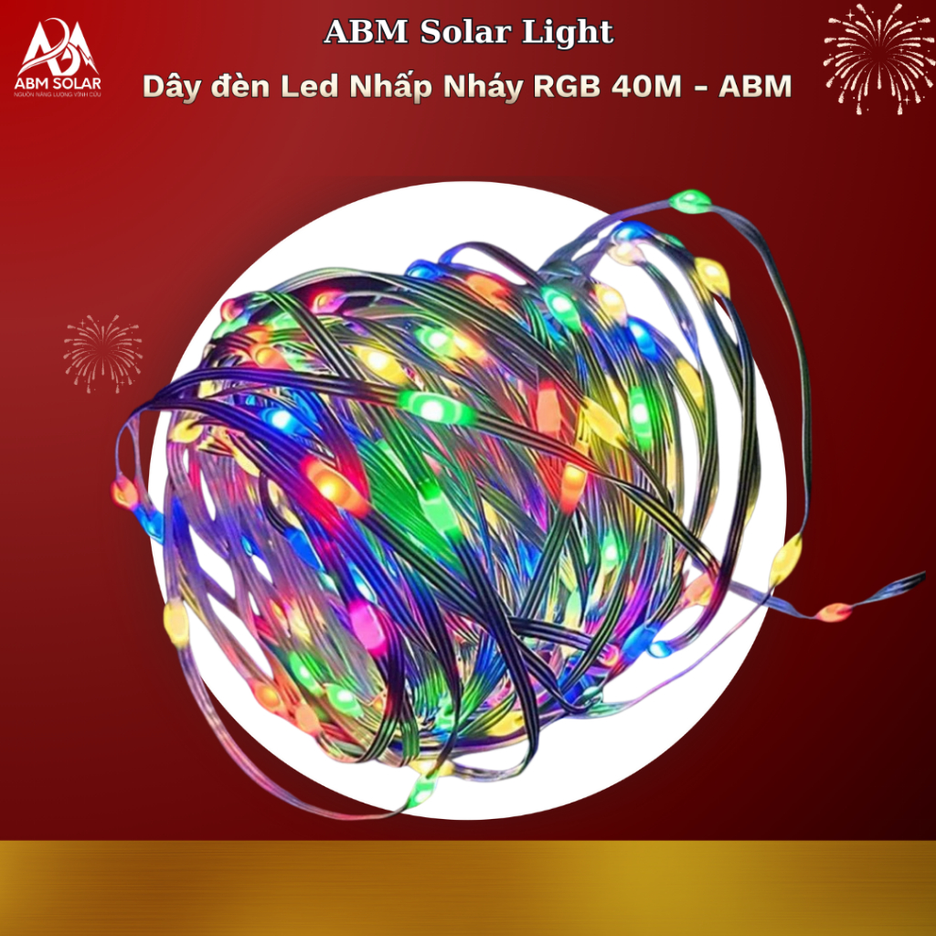 Dây Led Nhấp Nháy RGB 40m Chống Nước, Trang Trí ABM SOLAR