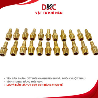 Cút Nối Nhanh Ren Ngoài Đuôi Chuột Thau - Đuôi Chuột Nối Ông Hơi