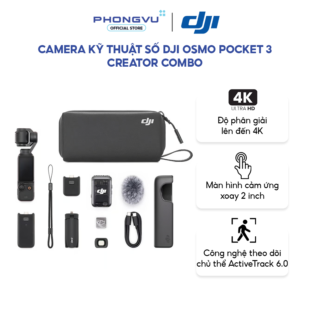 Camera DJI Osmo Pocket 3 Creator Combo - Cảm Biến 1" CMOS - 4K/120fps - Bảo Hành 12 Tháng Chính Hãng