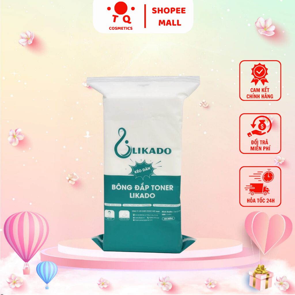 Bông đắp toner lotion mask Likado cotton mềm Hộp 1000 miếng/ Túi 300 miếng kéo dãn