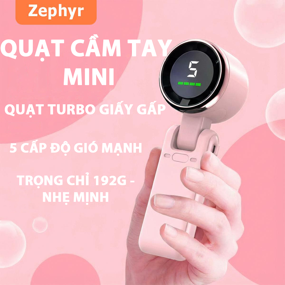 💖Quạt mini cầm tay💖 5 cấp tốc độ gió 4000mAh Quạt cầm tay USB Dễ dàng mang theo quạt điện