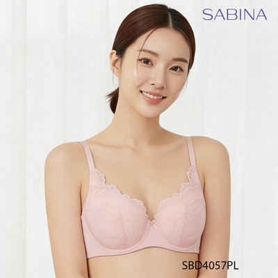 [SALE XẢ HÀNG] Áo Lót Mút Mỏng Cup Lớn Có Gọng Phối Ren Màu Hồng Perfect Bra By Sabina SBD4057