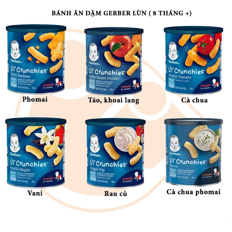 [LV] Bánh Gerber Lil’ Crunchies cho bé 8M+ dạng que giòn tan