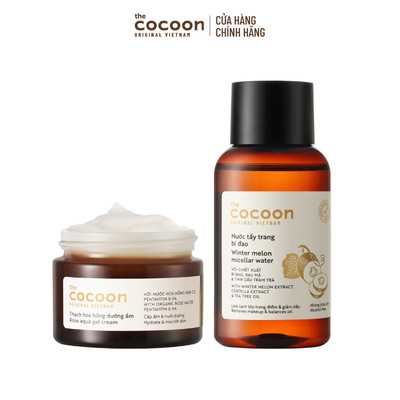[MUA 2 GIẢM 40%] Combo Thạch hoa hồng 30ml + Nước tẩy trang bí đao Cocoon 140ml