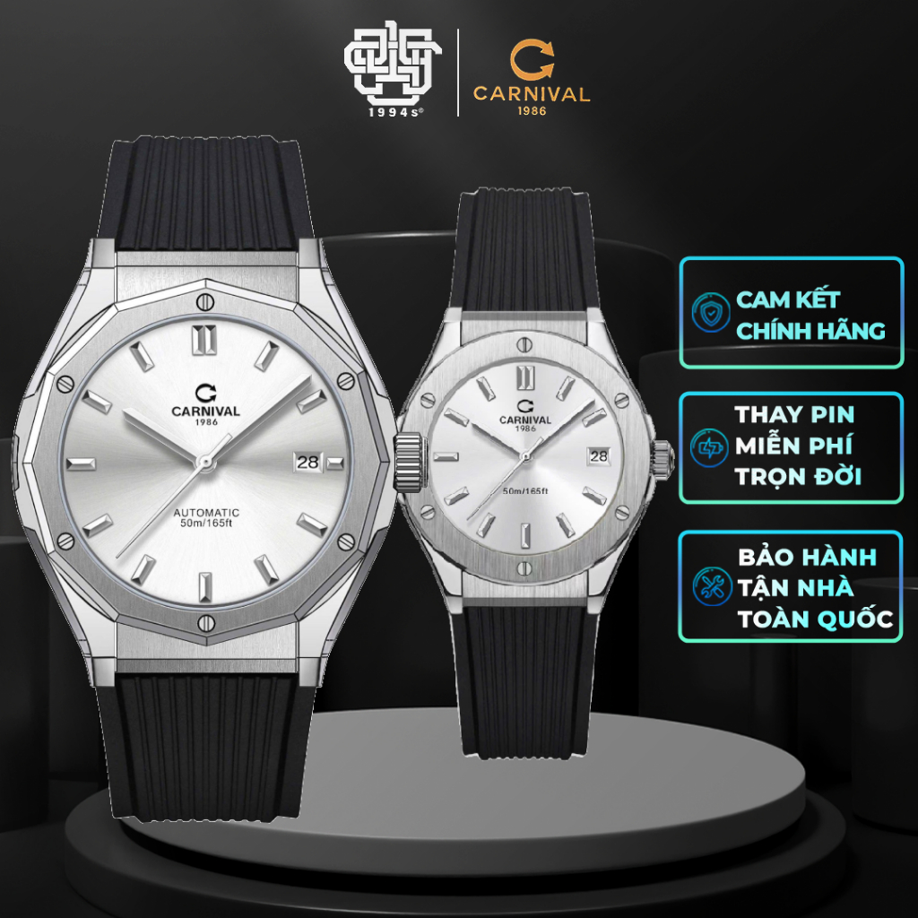 Đồng Hồ Cặp Carnival 8168G-VT-DCS-T & 8168L-VT-DCS-T Hàng Chính Hãng