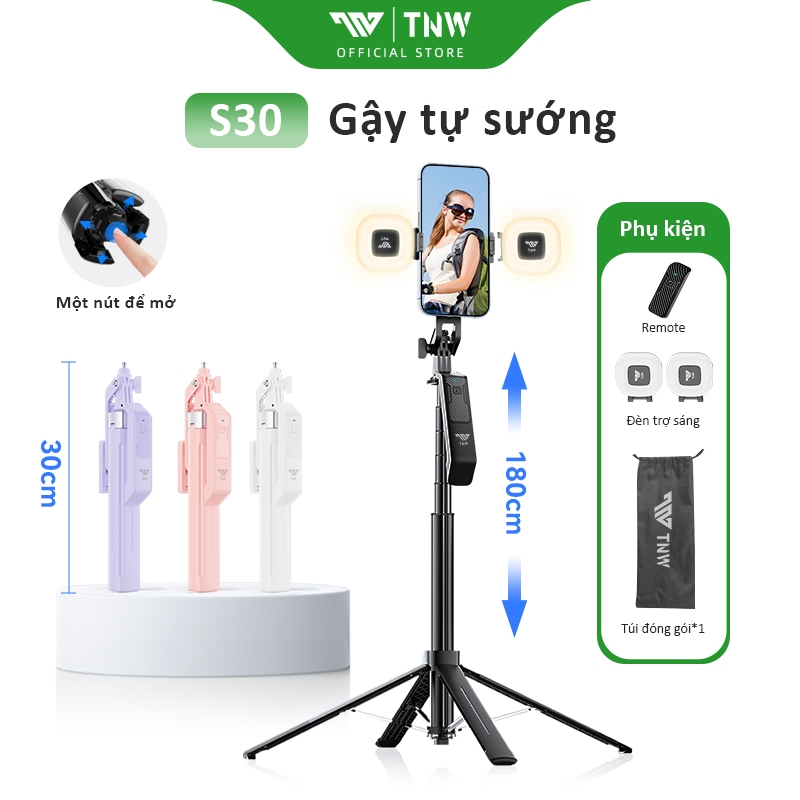 TNW S30 Gậy selfie Gậy chụp ảnh 4 chân Bluetooth chống rung