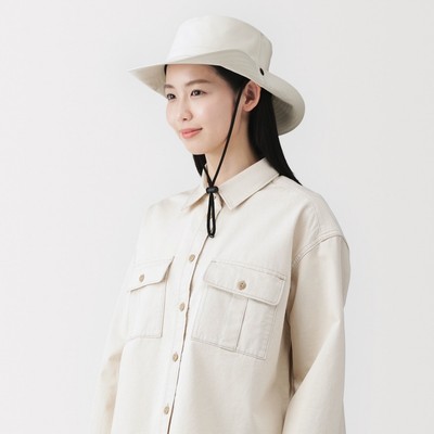 [26SS] MUJI Nón Rộng Vành Chống Thấm Nước Chống Tia Uv - 56.5-59cm
