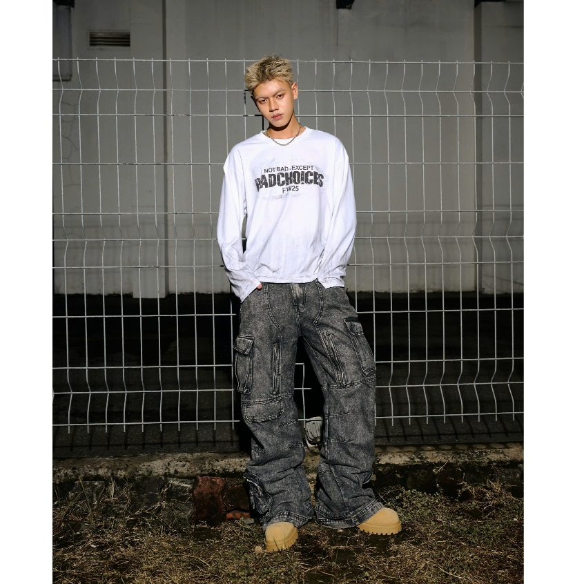 Bad Choices | Áo thun tay dài DirtyWhite vải cotton form boxy | BigBuy360 - bigbuy360.vn