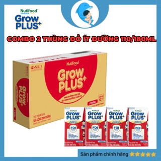[Combo 2 thùng] Thùng 48 hộp sữa pha sẵn Grow Plus đỏ ít đường hỗ trợ tăng cân tăng chiều cao 110ml/180ml MECAHEO