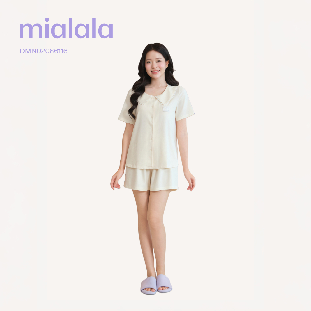 Mialala Đồ Mặc Nhà Nữ Chất Liệu Cotton Mềm Mịn Co Giãn Thiết Kế Cổ Đơn Vạt Thoải Mái TNQN 6116