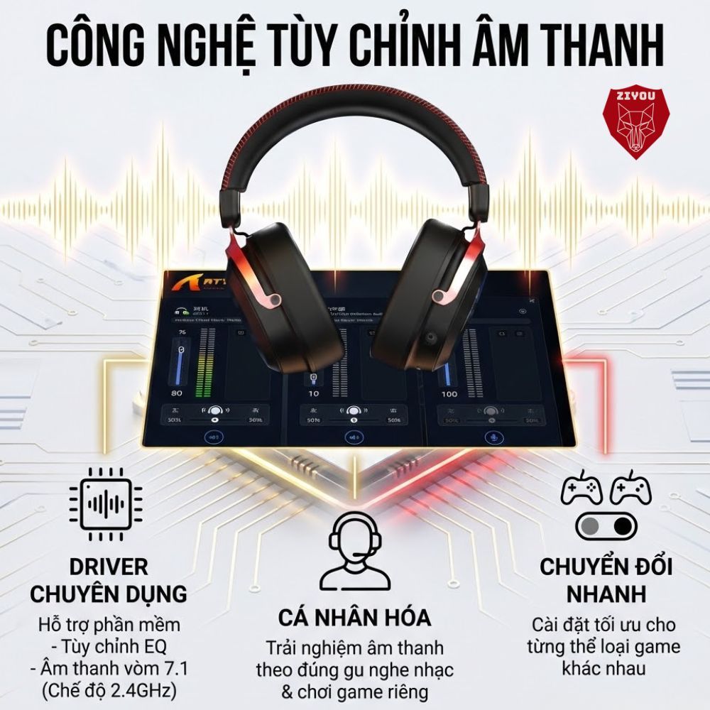 Tai Nghe Không Dây Gaming Attack Shark L30 Pro Receiver Kép, Âm Thanh Vòm 7.1, Độ Trễ 20ms, App Web | BigBuy360 - bigbuy360.vn