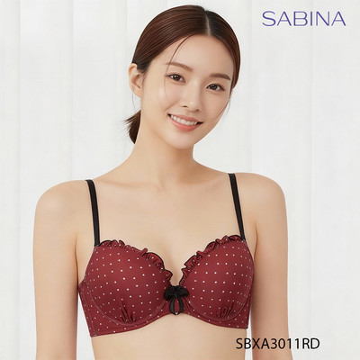 [SALE XẢ HÀNG] Áo Lót Mút Dày Siêu Nâng Ngực Màu Đỏ Chấm Bi Doomm Doomm By Sabina SBXA3011RD