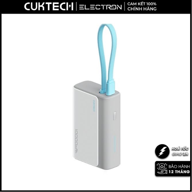 Pin dự phòng Cuktech CP13 10.000mAh Power Bank 33W PD3.0/PPS/QC3.0/QC (cáp Type-C Build-In) – LPB100