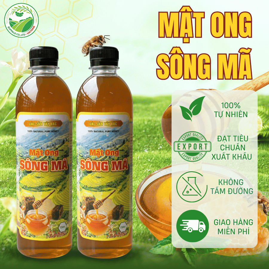 Mật Ong Sông Mã Nguyên Chất Tự Nhiên Đặc Sánh 1000ml Mật Ong Hoa Rừng Bổ Dưỡng Tốt Honey House