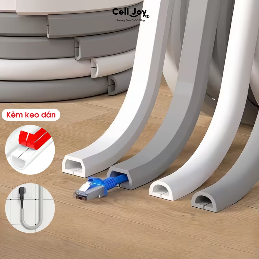 Nẹp đi dây điện nổi dán tường bảo vệ dây điện, khay ống đi dây sàn gọn gàng chống đứt gãy chống cháy