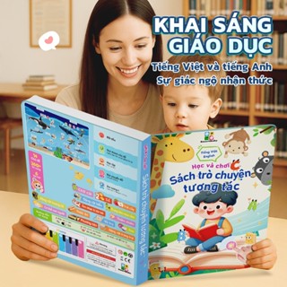 Sách Nói Song Ngữ Anh Việt Cho Bé 4-10 Tuổi Sách Điểm Đọc Bách Khoa Tình Huống Tặng Kèm Pin 14 Chủ Đề Phát Triển Trí Tuệ