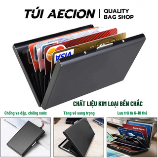 【AECION】Giá đỡ thẻ kim loại chống từ bằng thép không gỉ bảo vệ RFID để bảo vệ an ninh thông tin của bạn