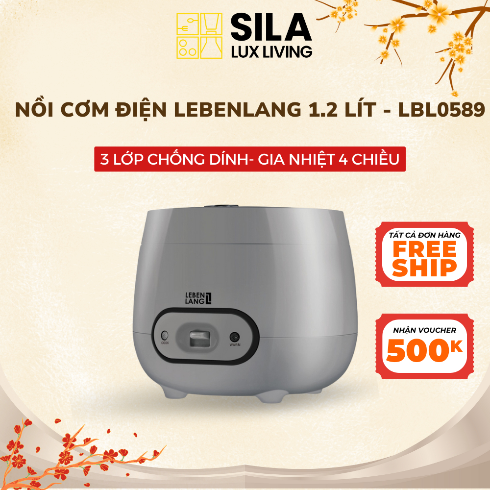 Nồi Cơm Điện Lebenlang LBL0589 1.2L 3 lớp chống dính, 4 chiều gia nhiệt Sila Lux Living