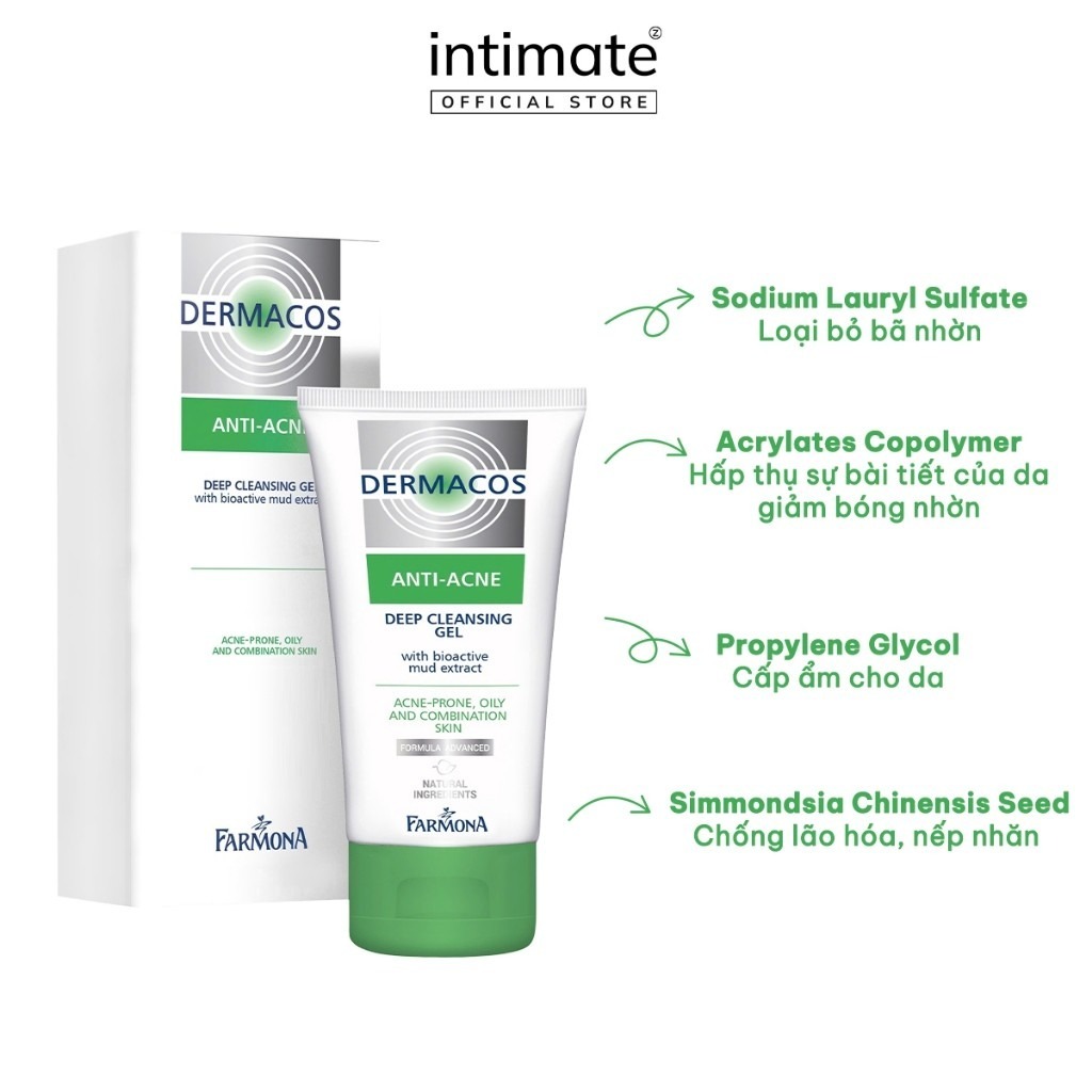 Sữa Rửa Mặt Farmona Dermacos Anti-Acne 150ml Dạng Gel Sạch Sâu Giảm Mụn Chứa Bùn Hoạt Tính Cho Da Hỗn Hợp, Nhạy Cảm | BigBuy360 - bigbuy360.vn