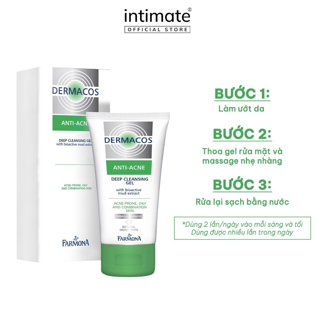 Sữa Rửa Mặt Farmona Dermacos Anti-Acne 150ml Dạng Gel Sạch Sâu Giảm Mụn Chứa Bùn Hoạt Tính Cho Da Hỗn Hợp, Nhạy Cảm | BigBuy360 - bigbuy360.vn