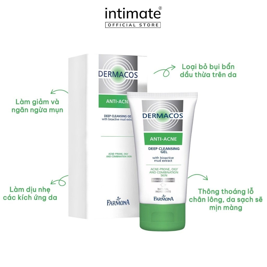 Sữa Rửa Mặt Farmona Dermacos Anti-Acne 150ml Dạng Gel Sạch Sâu Giảm Mụn Chứa Bùn Hoạt Tính Cho Da Hỗn Hợp, Nhạy Cảm | BigBuy360 - bigbuy360.vn