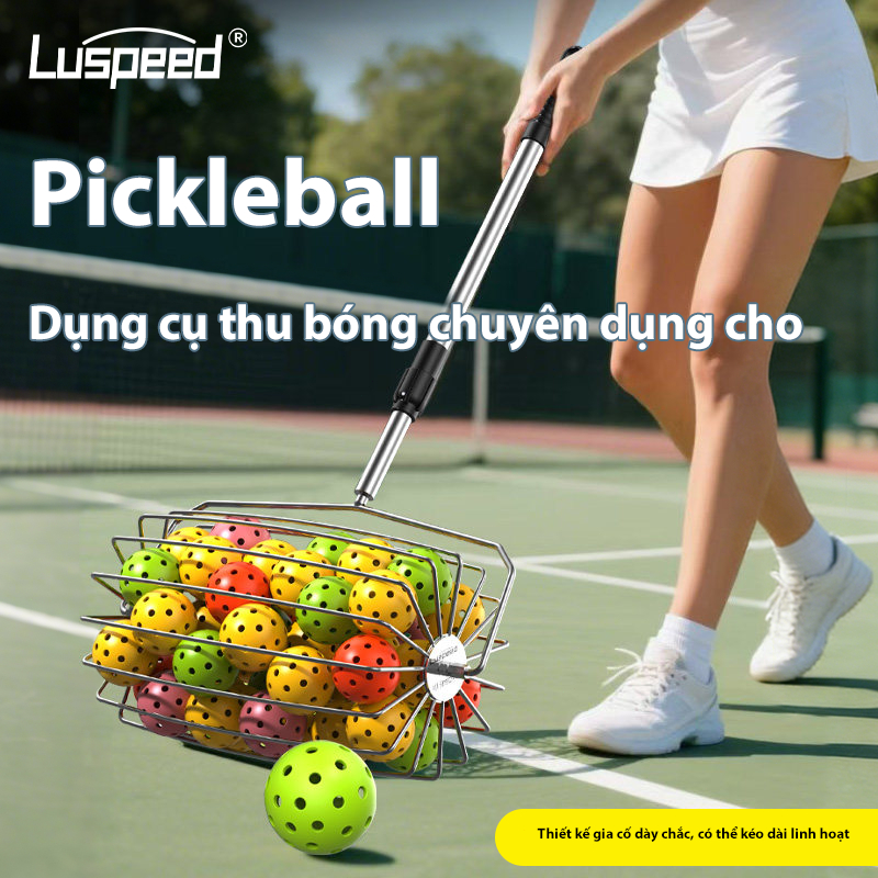 Luspeed Dụng Cụ Thu Bóng Pickleball Chuyên Dụng - Giỏ Hút Bóng Thần Kỳ, Không Cần Cúi Lưng