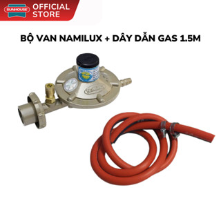 Bộ Van Điều Áp Ngắt Gas Tự Động + Dây Dẫn 1.5M + 2 Đai Siết - Mua cùng bếp gas Sunhouse