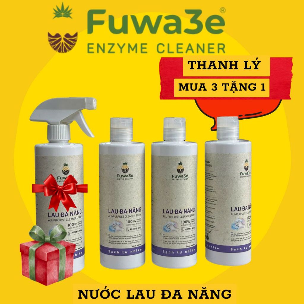 (THANH LÝ DATE 2027 ) NƯỚC LAU ĐA NĂNG FUWA3E - FUWA3E CHÍNH HÃNG