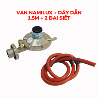 Bộ Van Điều Áp Ngắt Gas Tự Động + Dây Dẫn 1.5M + 2 Đai Siết